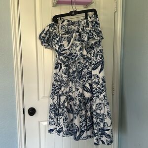 Matching set Abercrombie & Fitch Floral Blue and White Skirt and Top